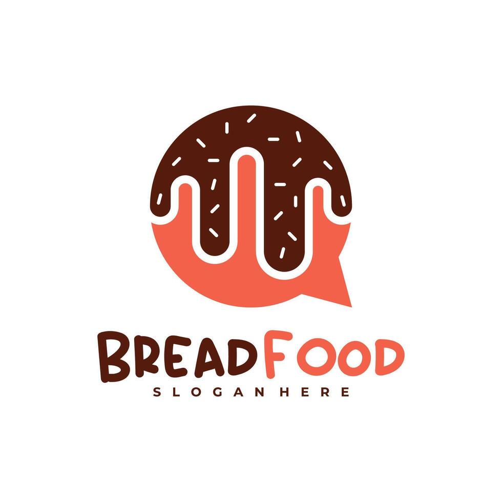 Chat Bread Food logo template, Creative Bread logo design concepts vector