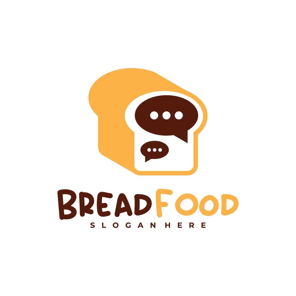 Chat Bread Food logo template, Creative Bread logo design concepts vector