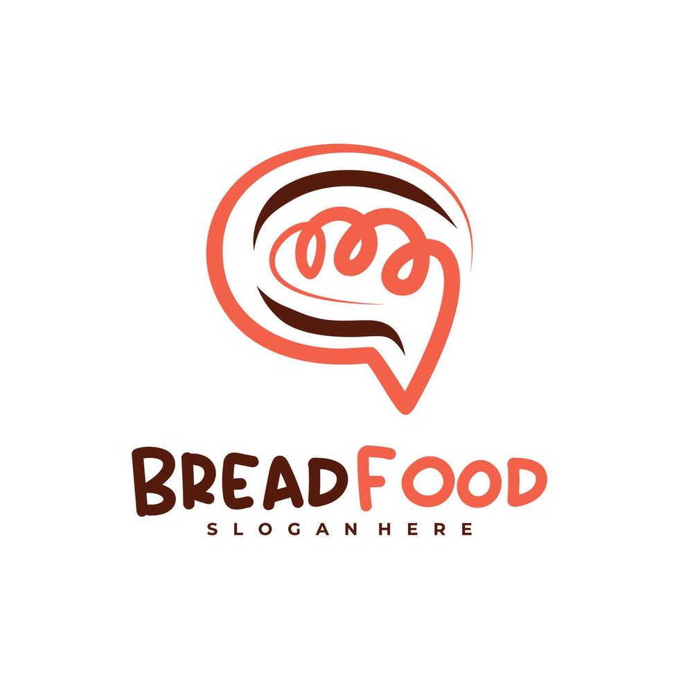 Chat Bread Food logo template, Creative Bread logo design concepts vector