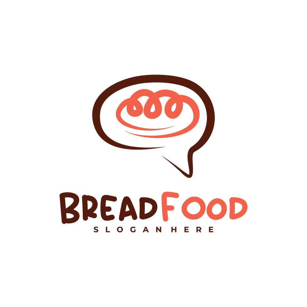 Chat Bread Food logo template, Creative Bread logo design concepts vector