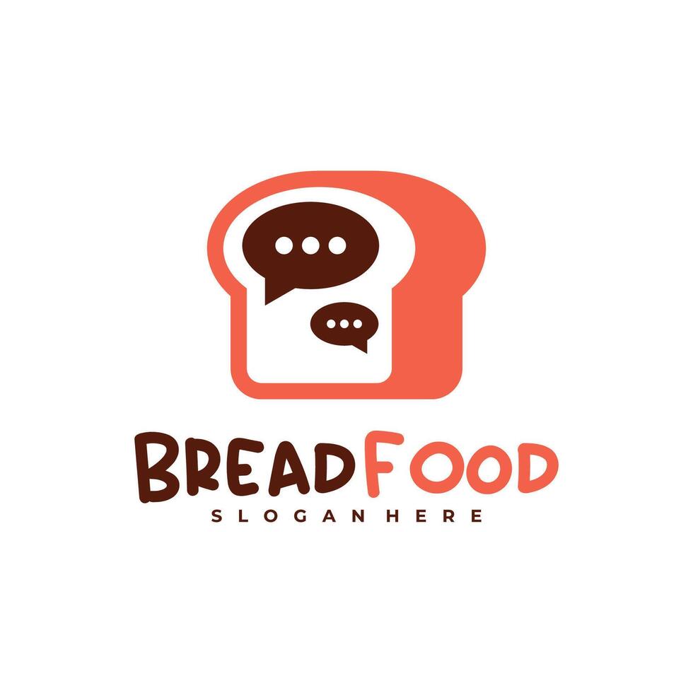 Chat Bread Food logo template, Creative Bread logo design concepts vector