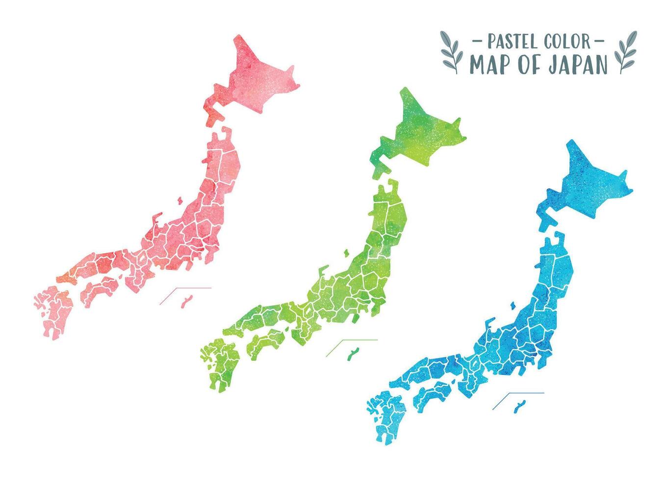 Watercolor map of Japan vector