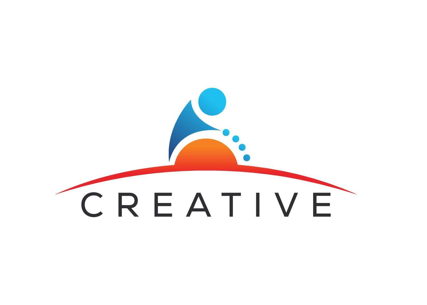 Minimal and professional Sun and man logo design template vector