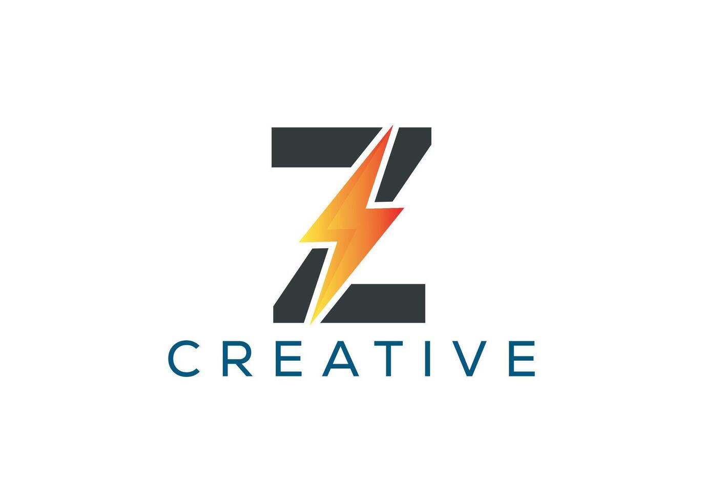 Minimal and professional Letter Z thunder logo design template vector