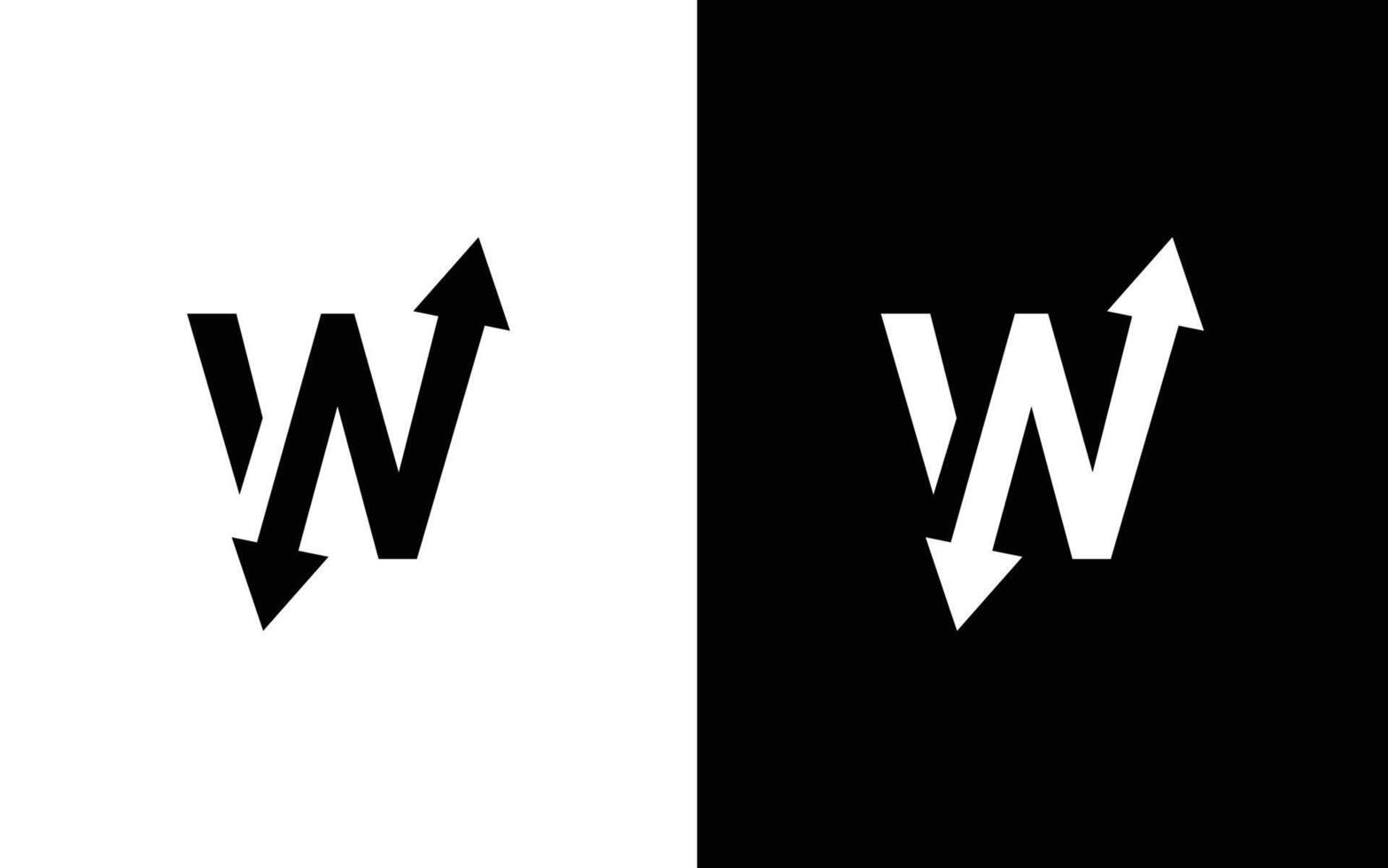 Minimalist professional Initial Letter W N up down arrow logo design template vector