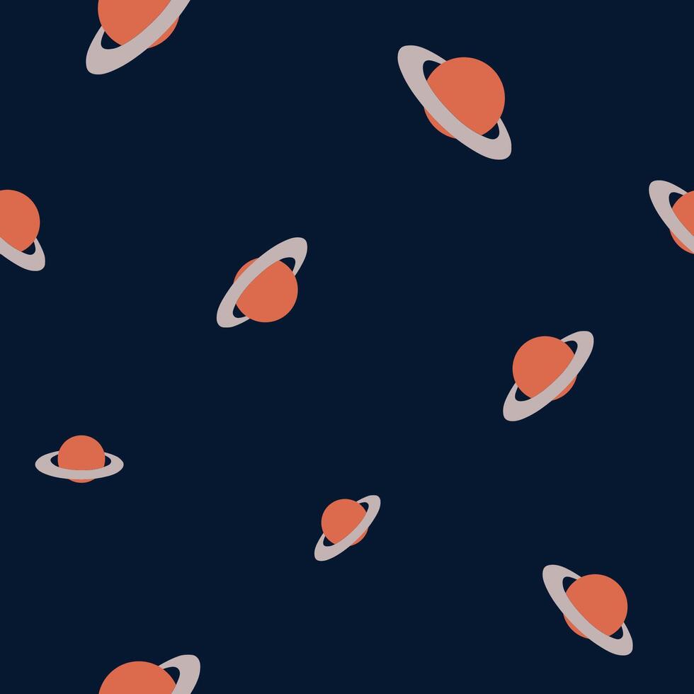 Illustration of Saturn on dark background vector