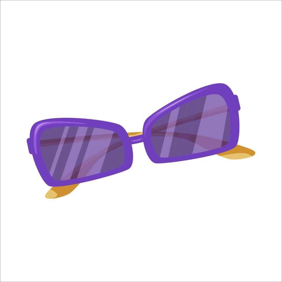 Summer sunglasses isolated on white background. Beach holiday, summer, fashion concept. Accessories for a beach holiday at sea, lake, or in a pool. vector