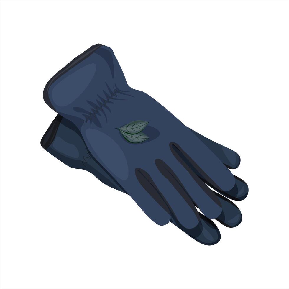 Garden gloves on white background. Aesthetic accessories for gardening. Garden tools. Gardening. Hobby. Isolated illustration. vector