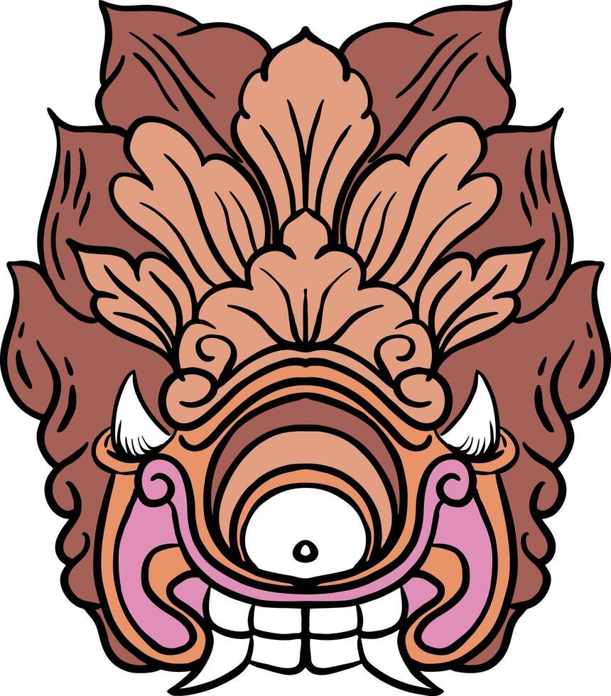 Karang mata balinese one eye mask ornament or balinese mask vector
