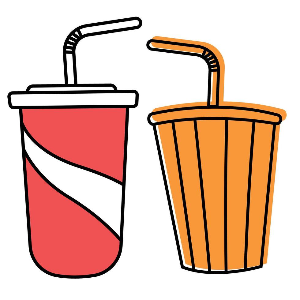 Cinema elements set or cup drink symbol isolated vector