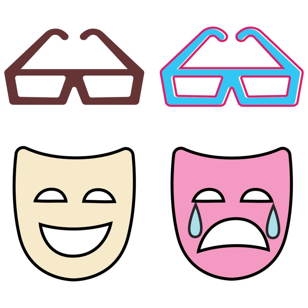 Set of Cinema and Entertainment movie element vector