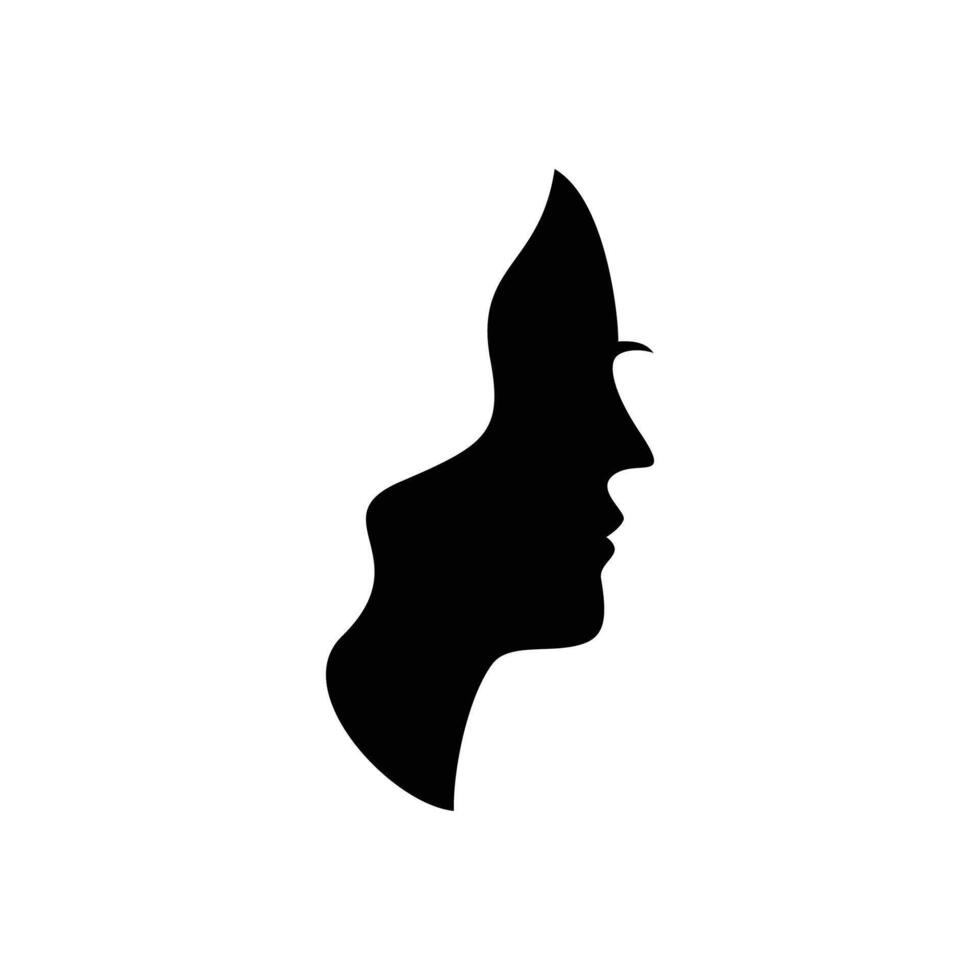 beauty face girl silhouette design illustration. female sign and symbol. vector