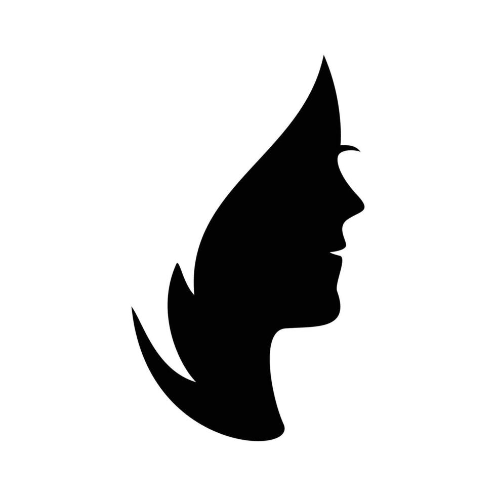 beauty face girl silhouette design illustration. female sign and symbol. vector