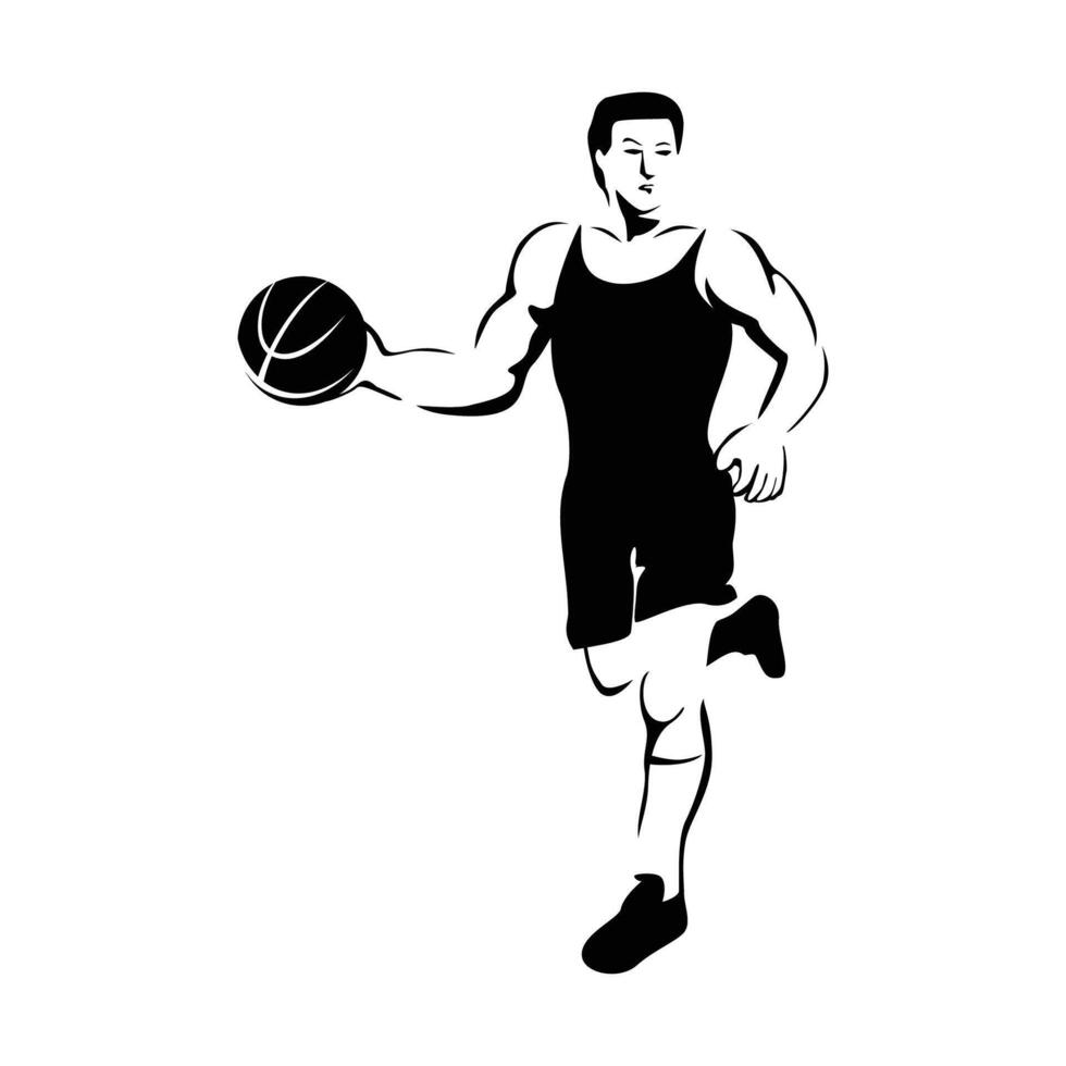 basketball player silhouette design. athlete man icon, sign and symbol. vector