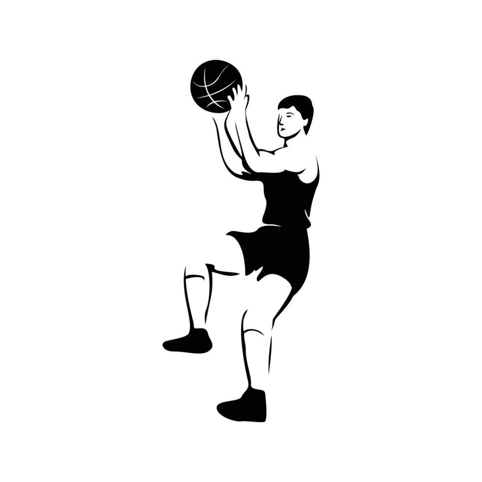 basketball player silhouette design. athlete man icon, sign and symbol. vector