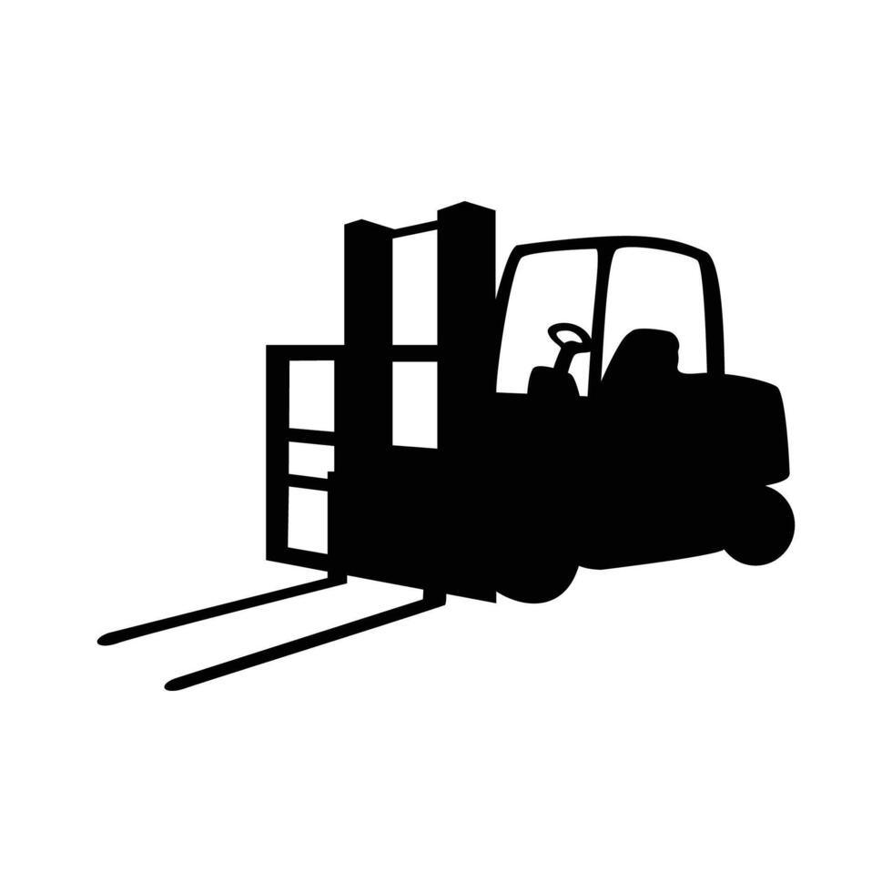 forklift silhouette design. heavy transportation sign and symbol. vector