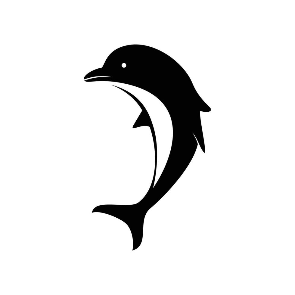 dolphin silhouette design. underwater animal sign and symbol. vector