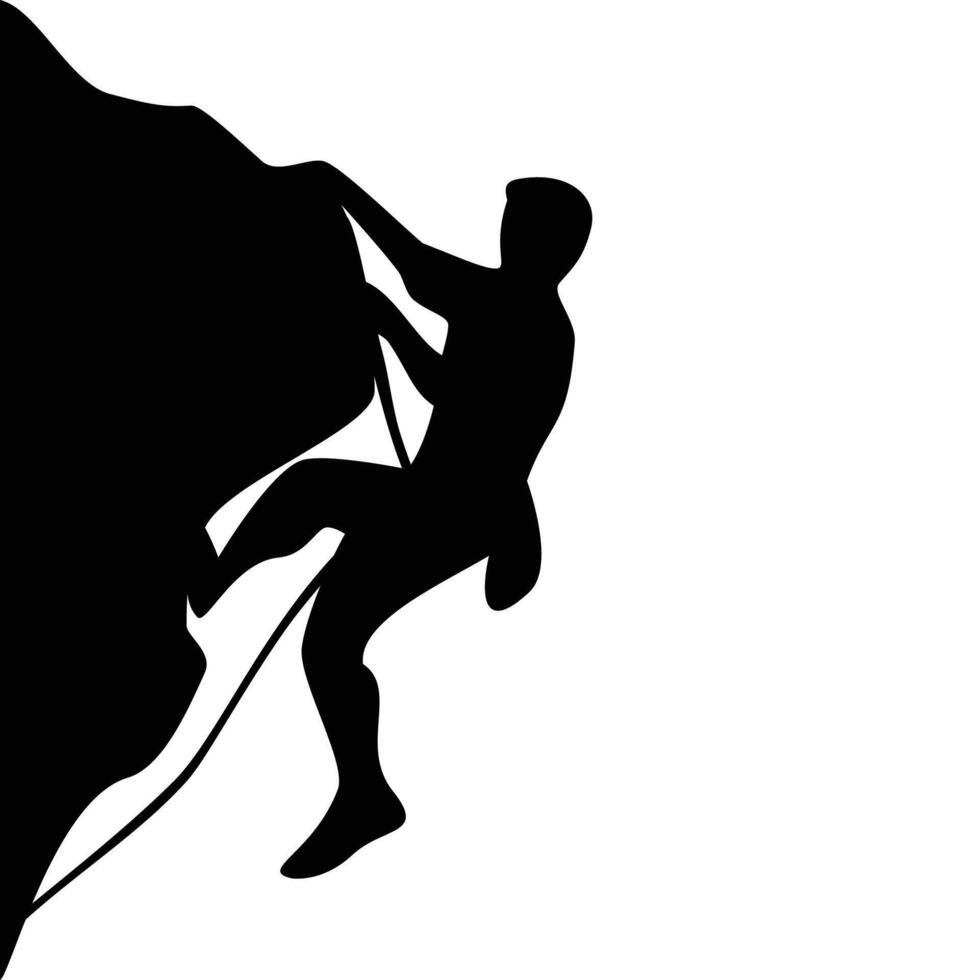 rock climbing silhouette design. extreme sport icon, sign and symbol. vector