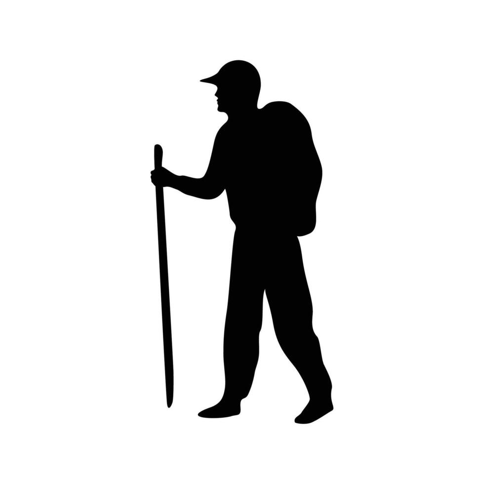 hiker silhouette design. mountain hiking sign and symbol. vector