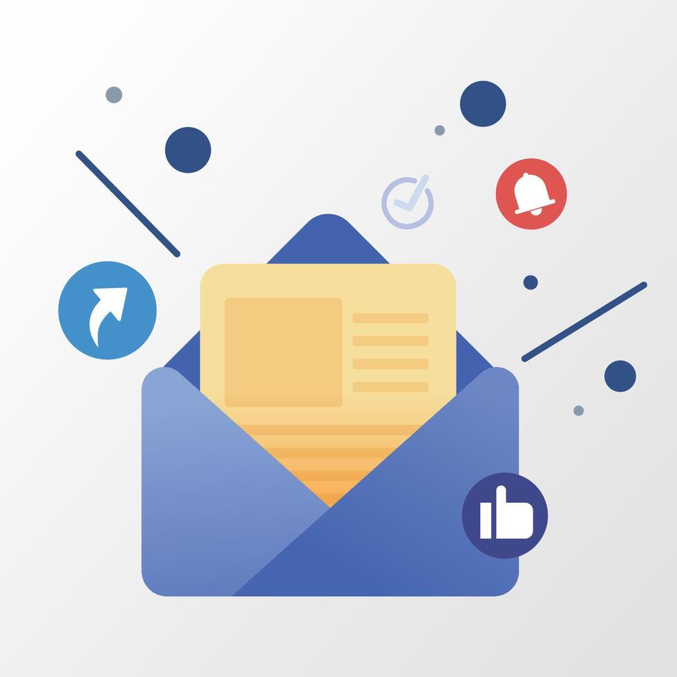 new email notification .business concept app screen. Modern screen template mobile app.envelope vector