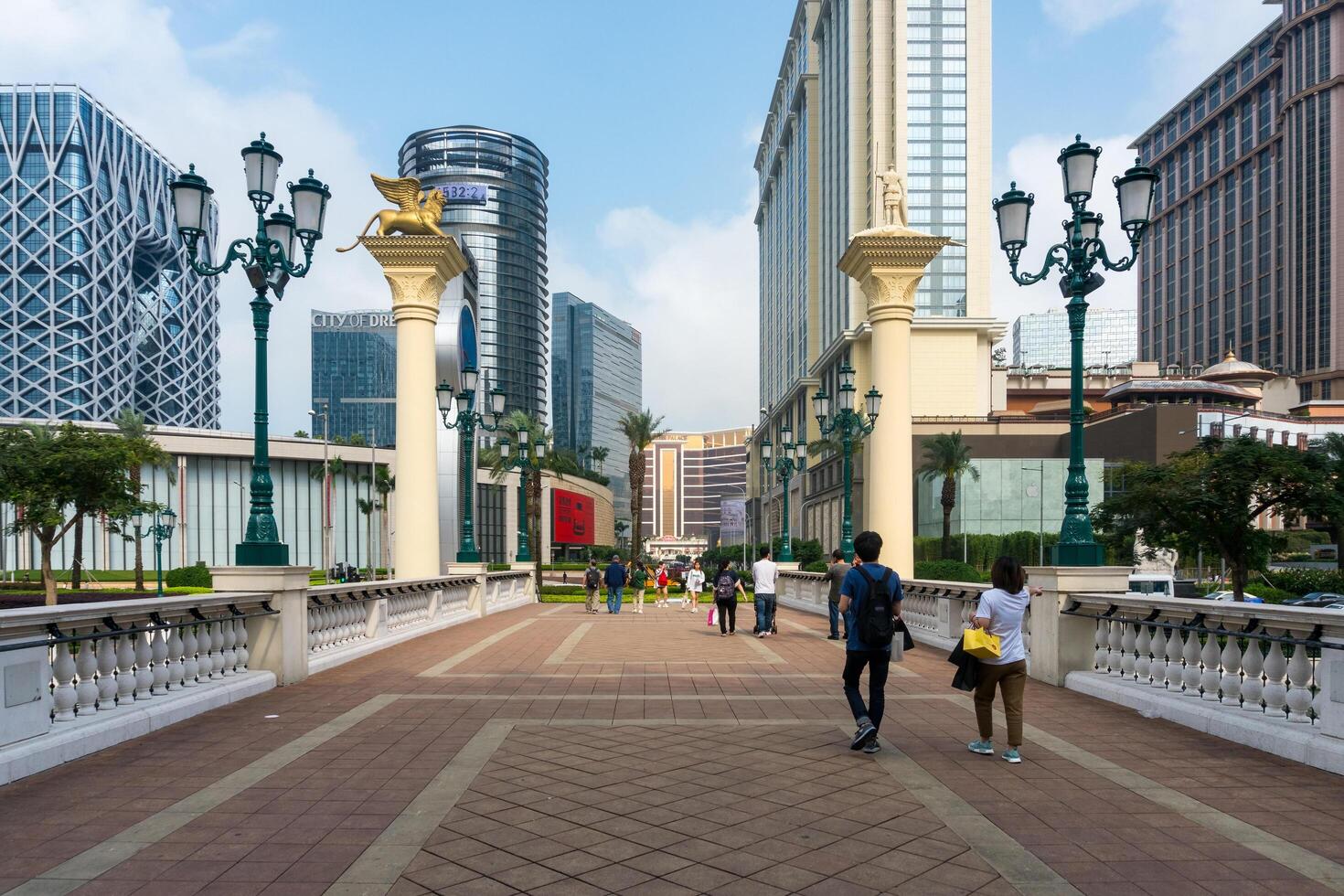 Macao, March 28, 2019-Daily life in the streets and skyscrapers of Macao during a sunny day photo