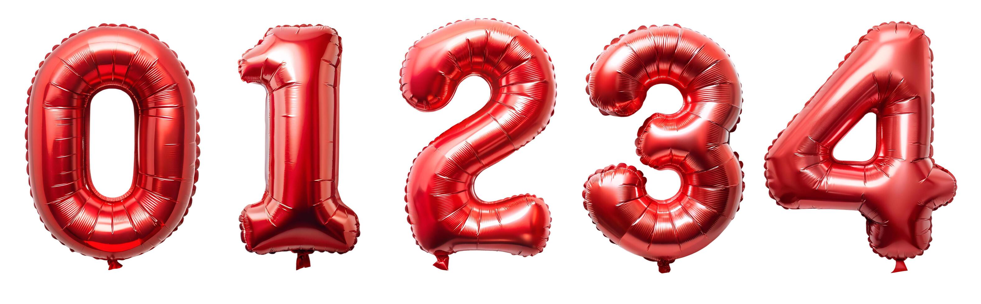 Balloons with red numbers on a white background. photo