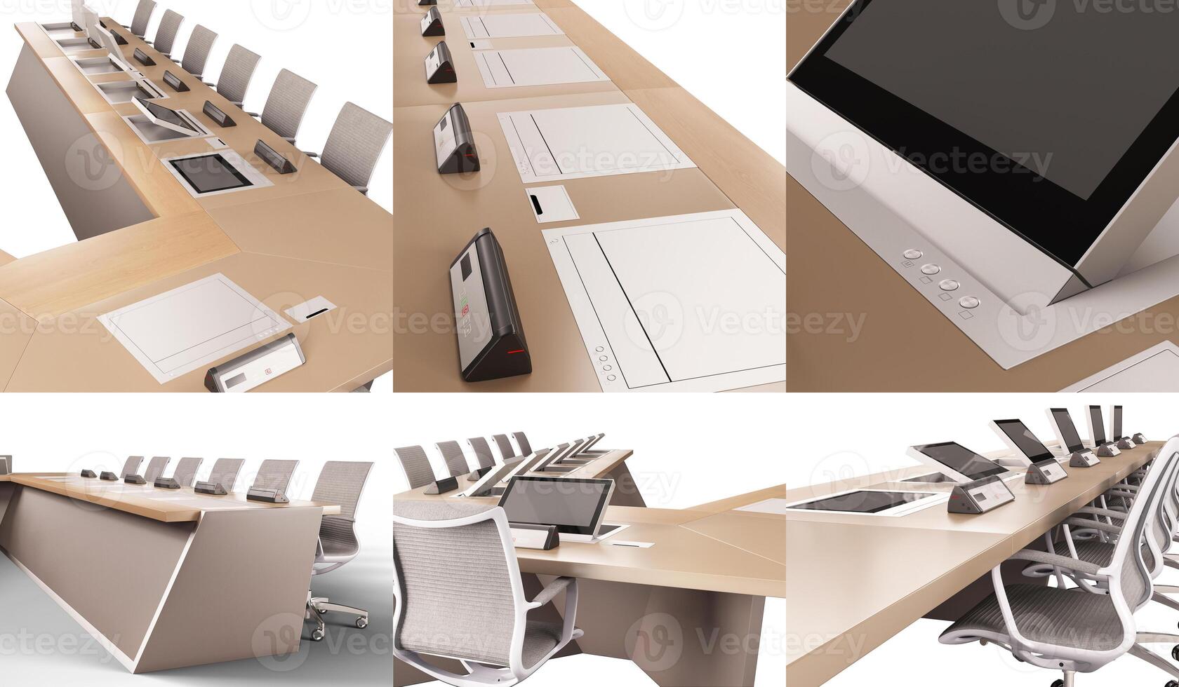 3D Rendering of Contemporary Conference Table Collection photo