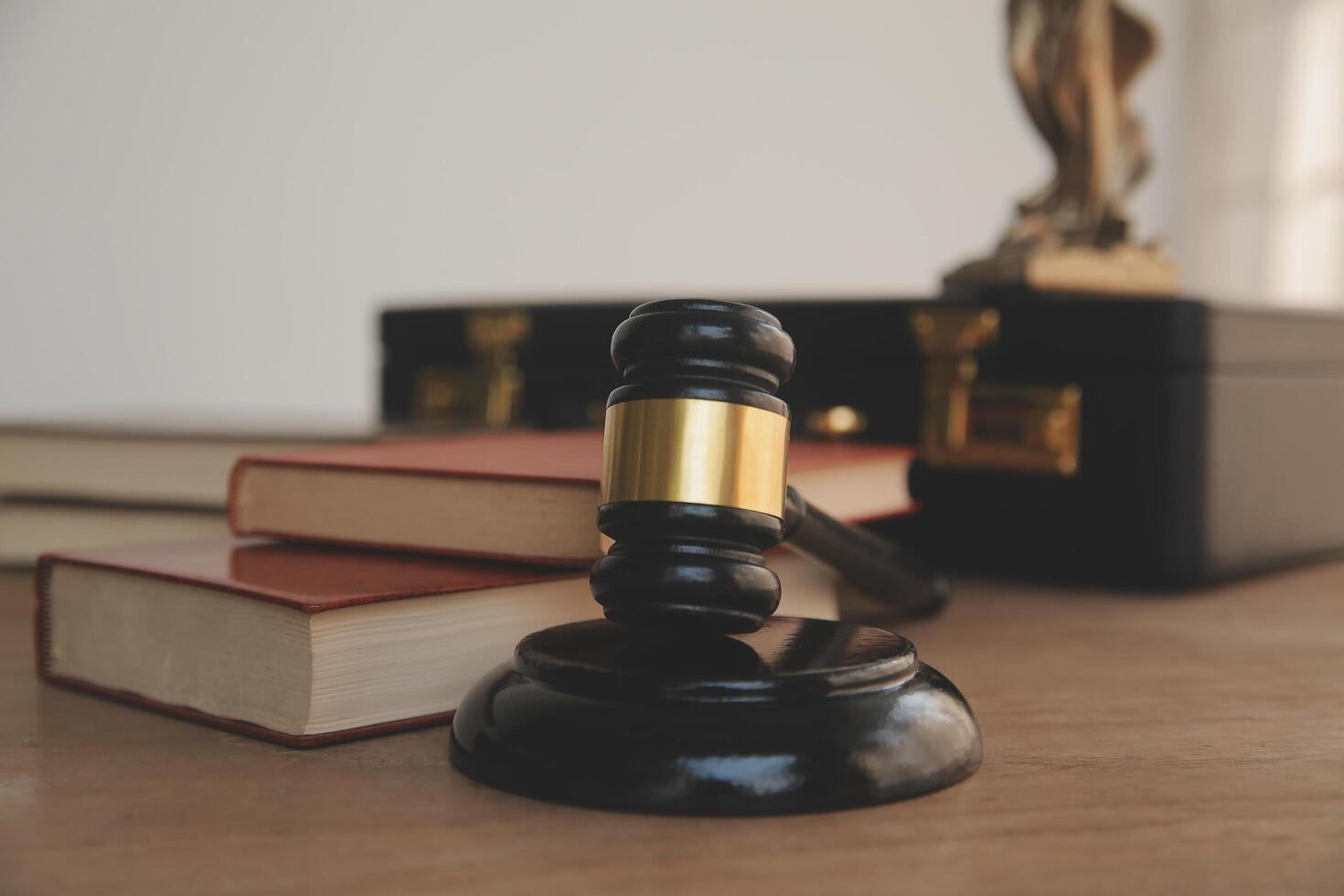Lawyer, legal advisor, businessman brainstorming information on agreement details Business contracts in legal processing books for accuracy in contract documents. joint financial investment. photo