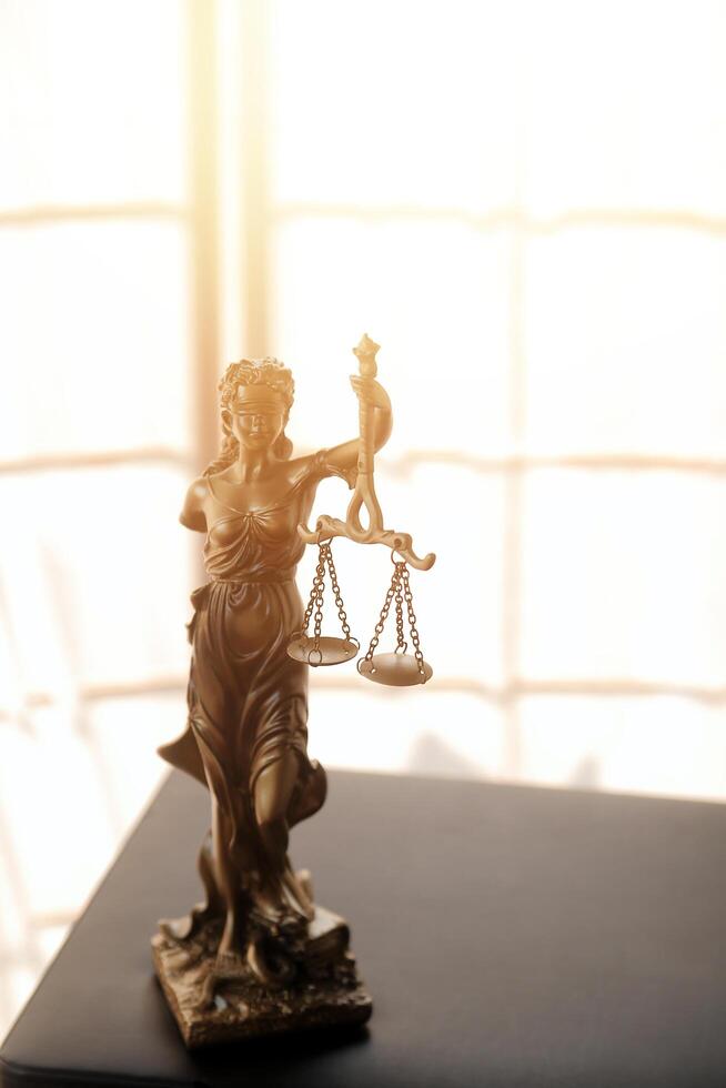 Lawyer, legal advisor, businessman brainstorming information on agreement details Business contracts in legal processing books for accuracy in contract documents. joint financial investment. photo
