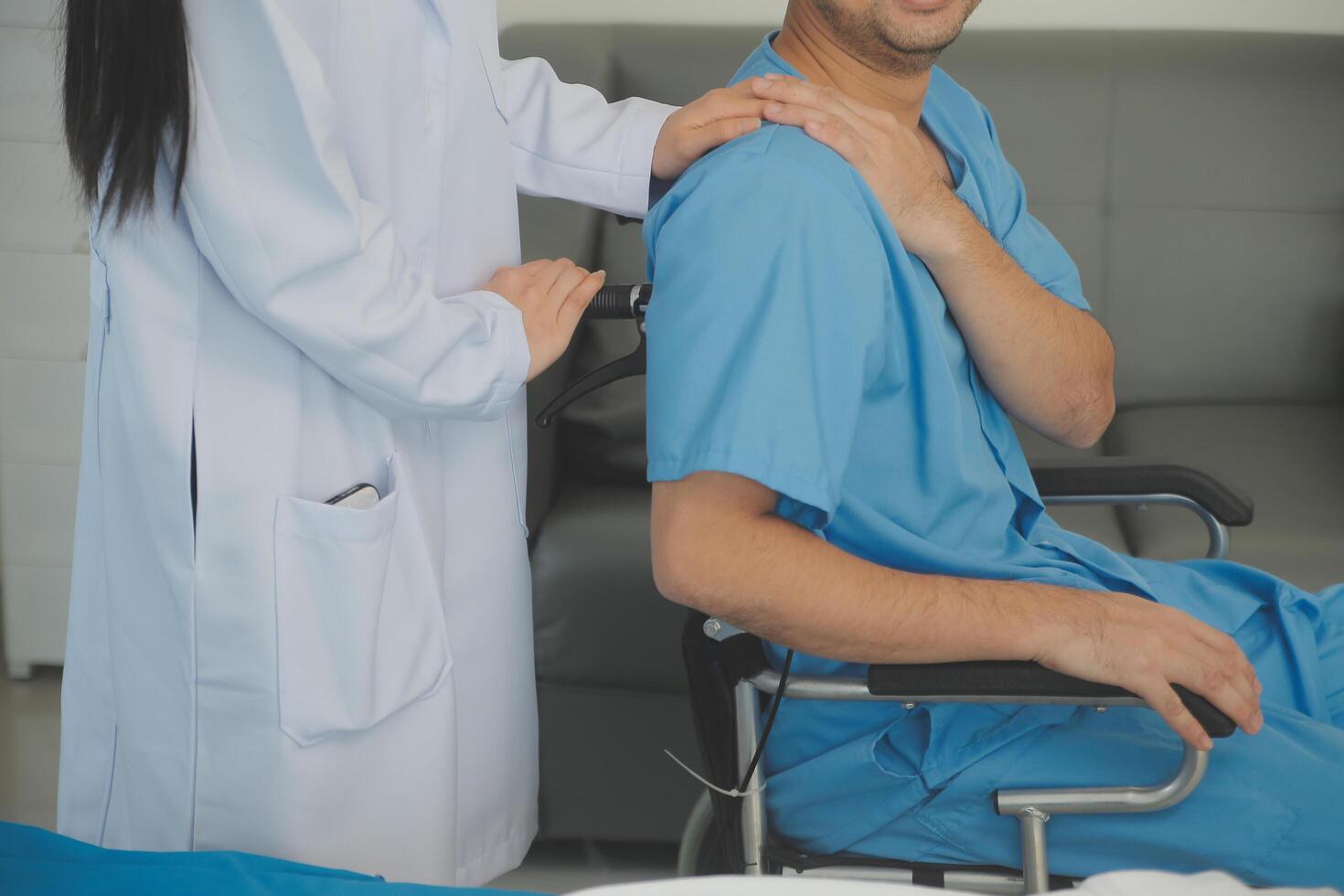 Female doctors who treat patients make an appointment to listen to the results after a physical examination and explain medical information and diagnose the disease. Medical concepts and good healt. photo