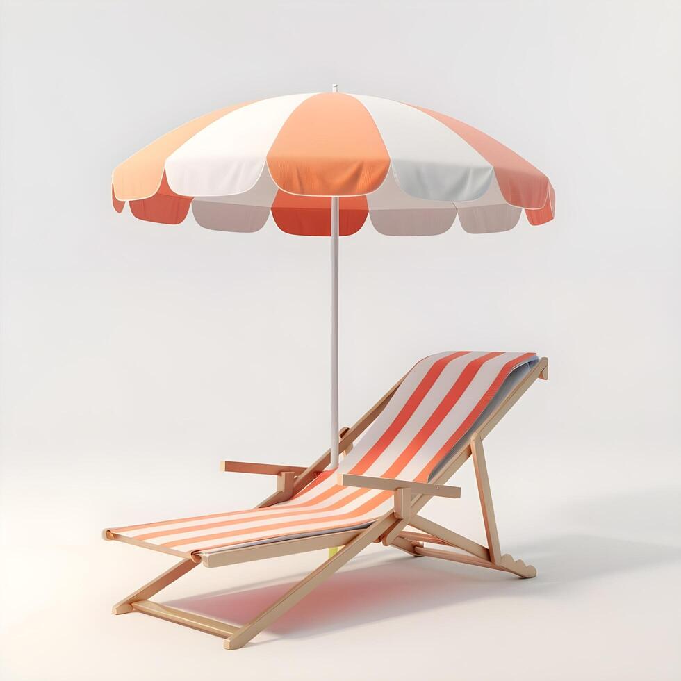 Lounge chair and sun umbrella photo