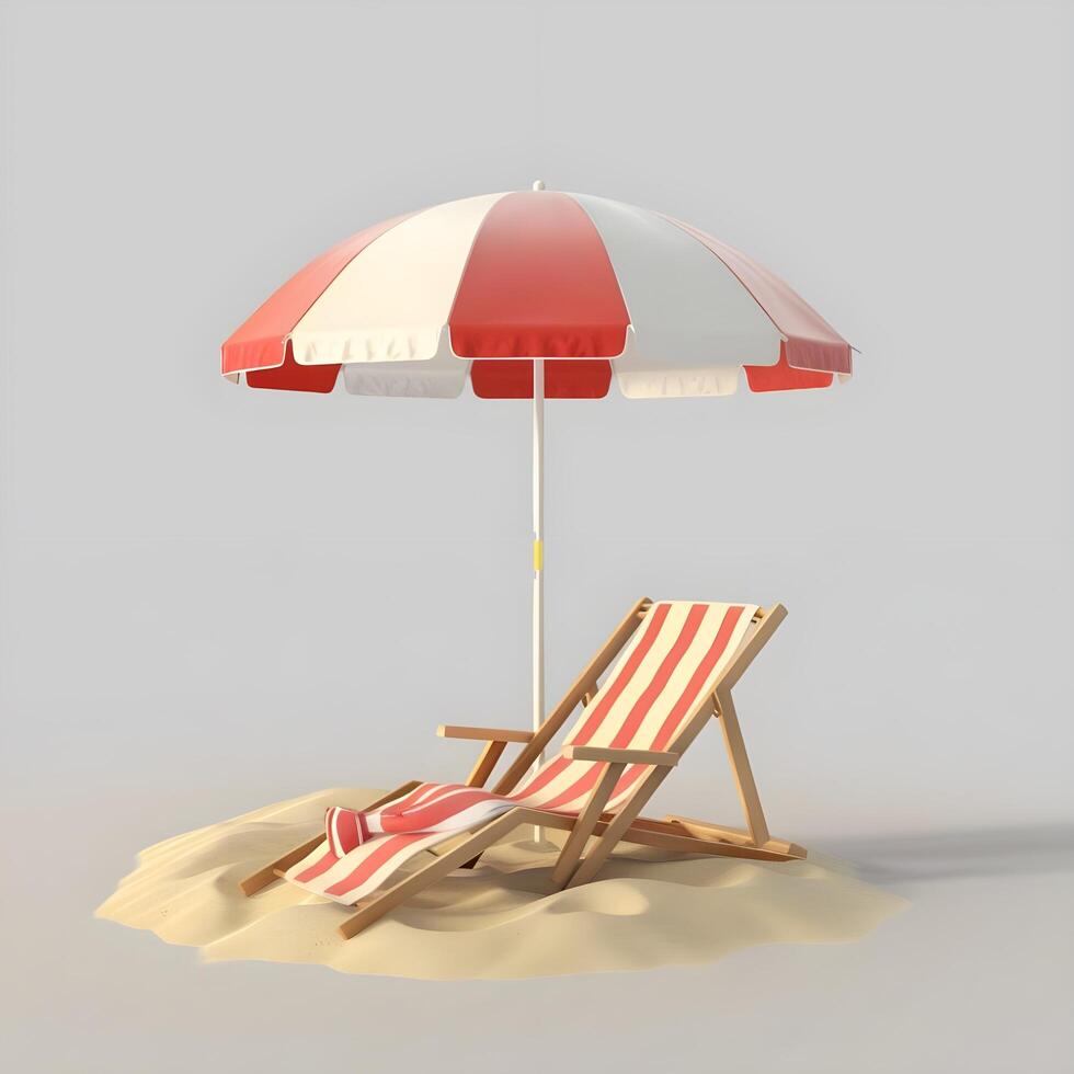 Lounge chair and sun umbrella photo
