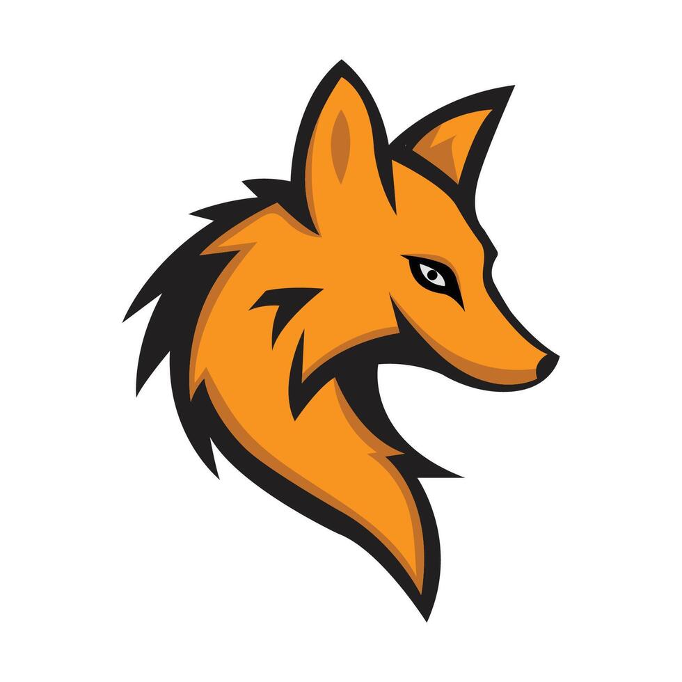 fox head mascot logo design template vector