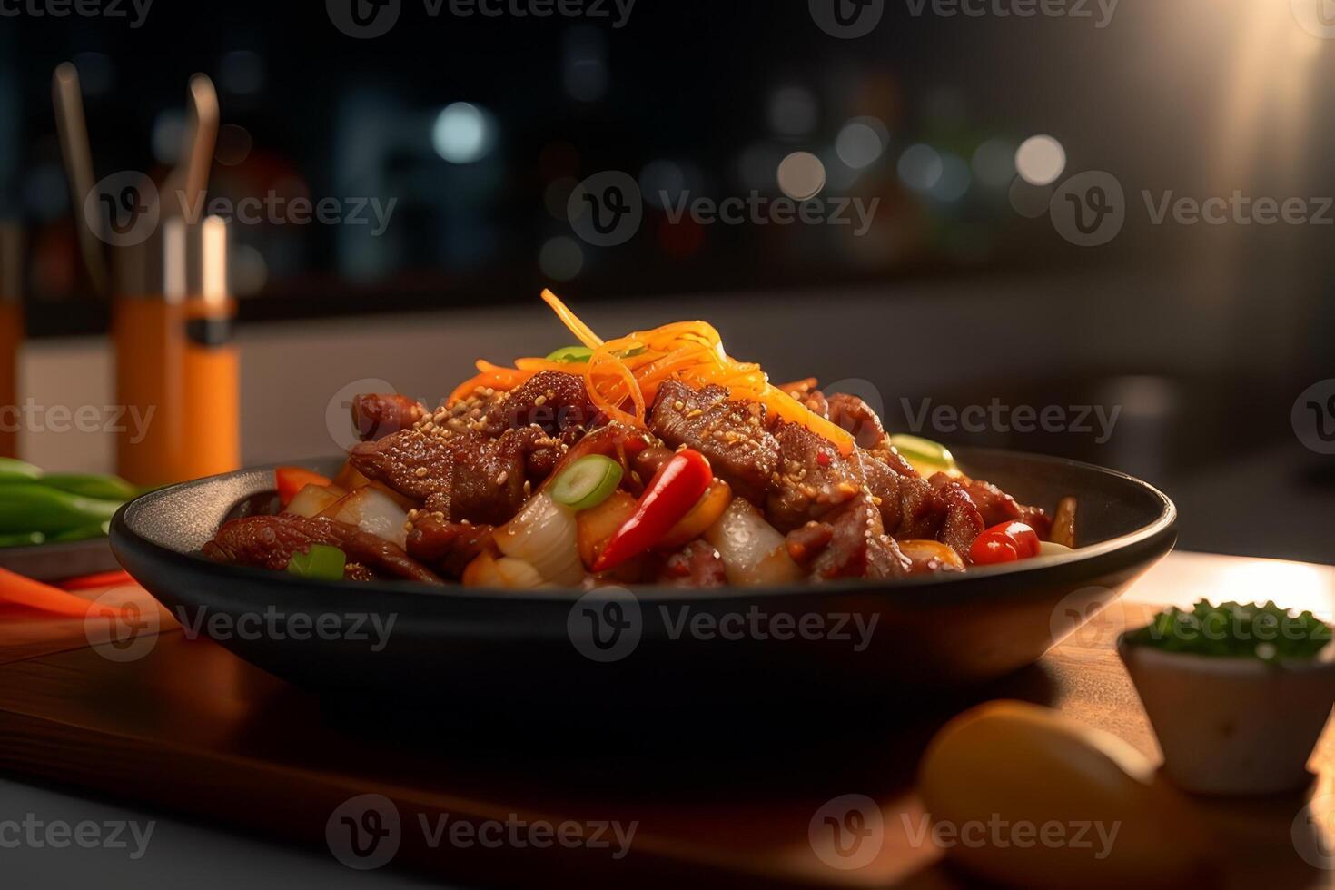 Bulgogi served on a plate. Korea cuisine photo