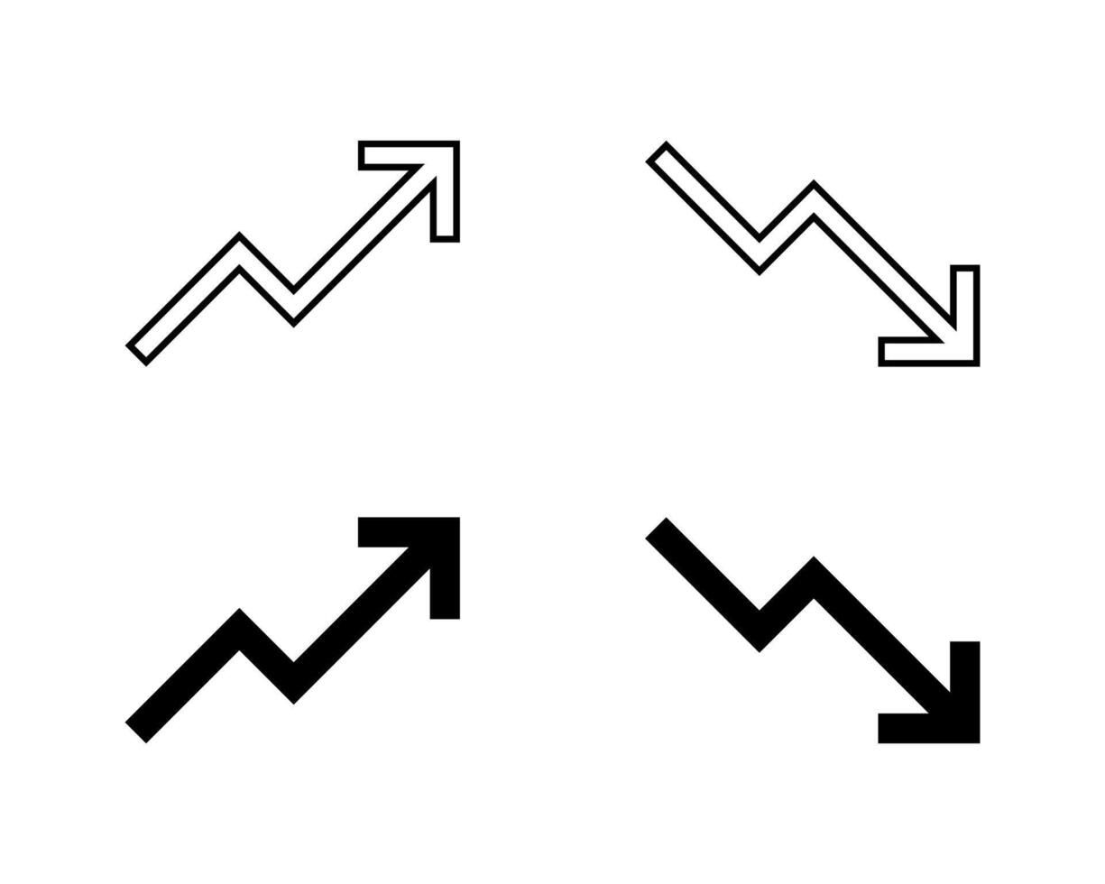 Up and down arrow icon in generic style. Increase and decrease sign symbol. Zigzag arrows concept vector