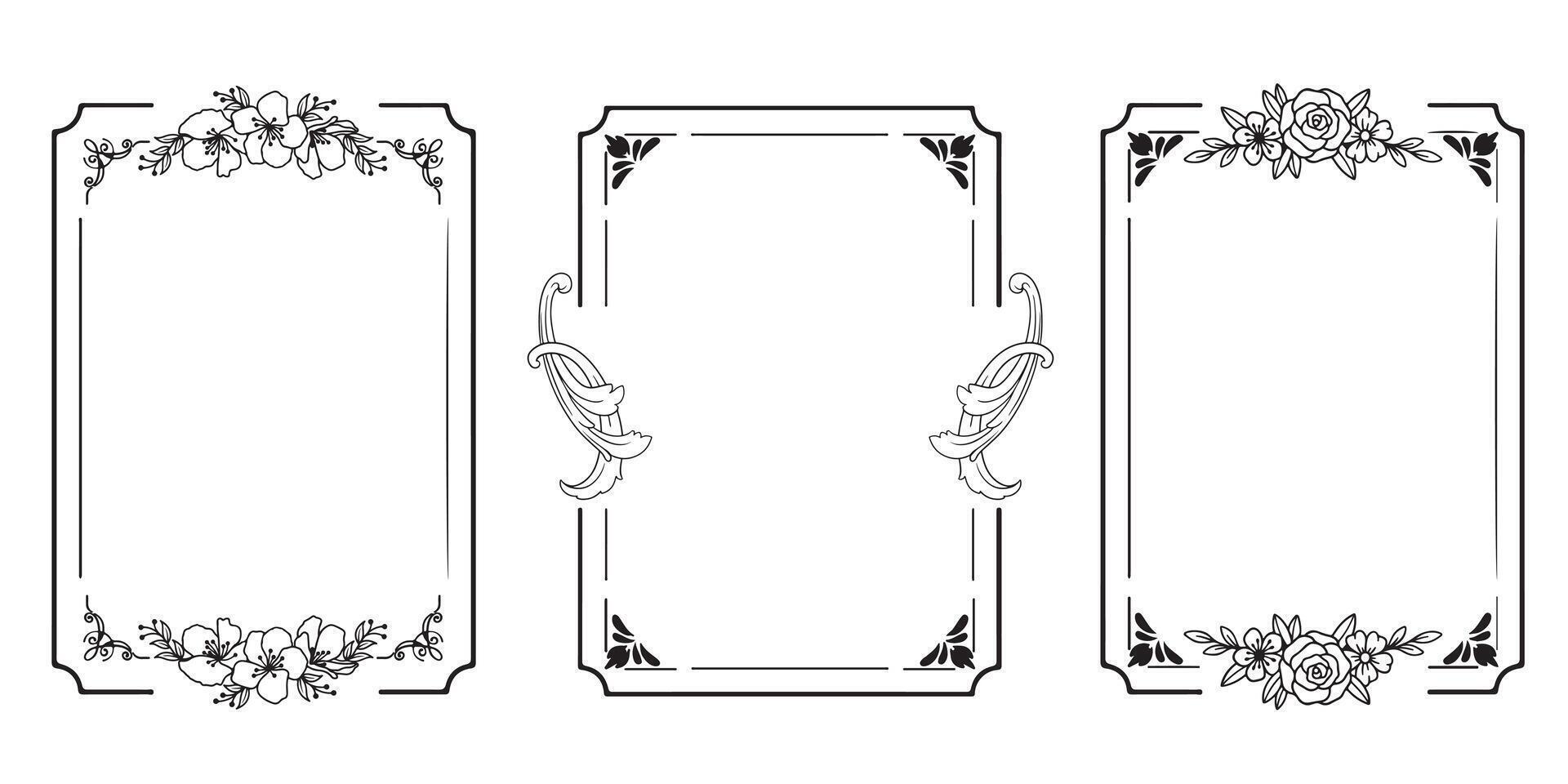 vintage frame and border for graphic designer vector