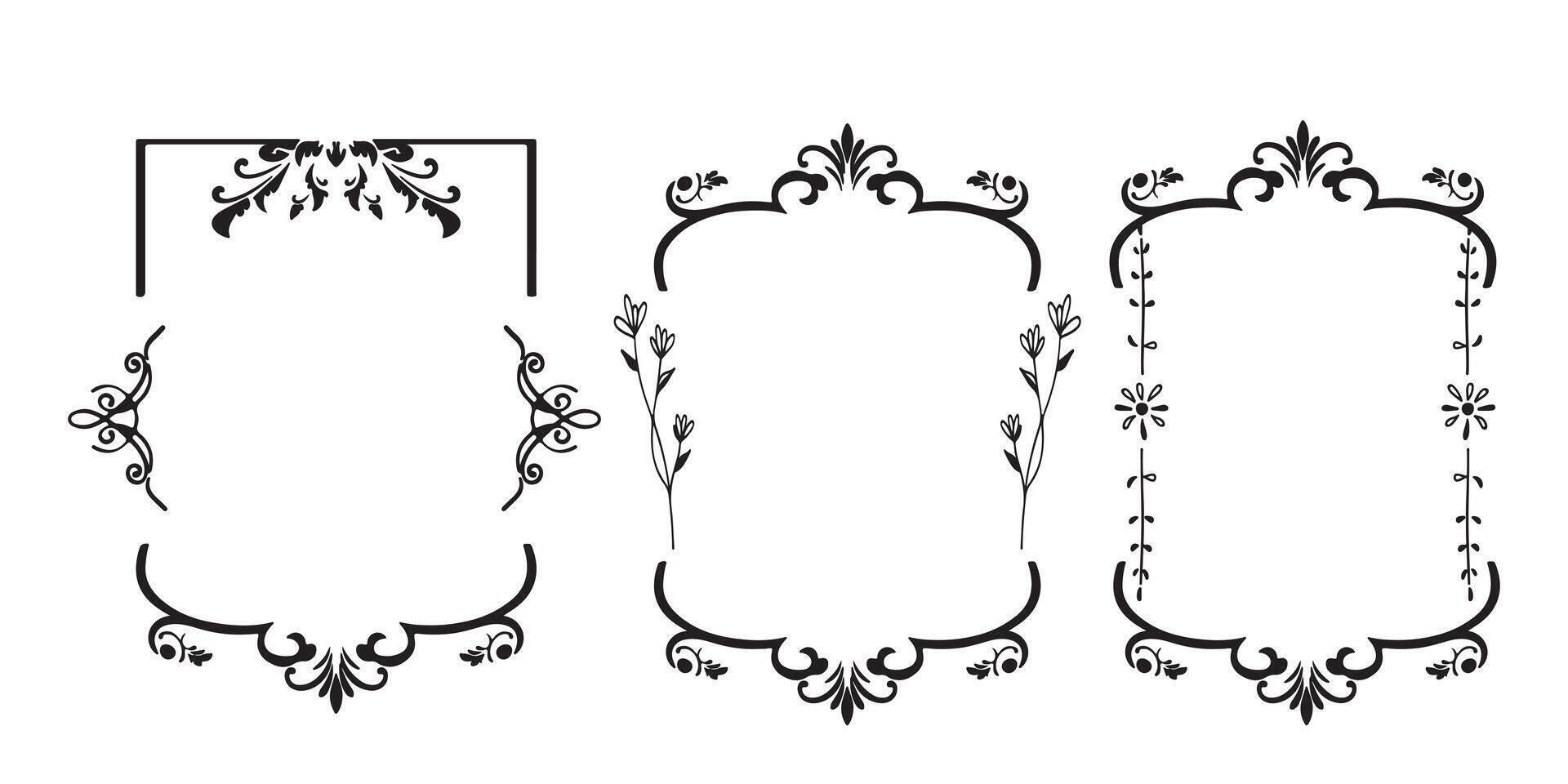 vintage frame and border for graphic designer vector
