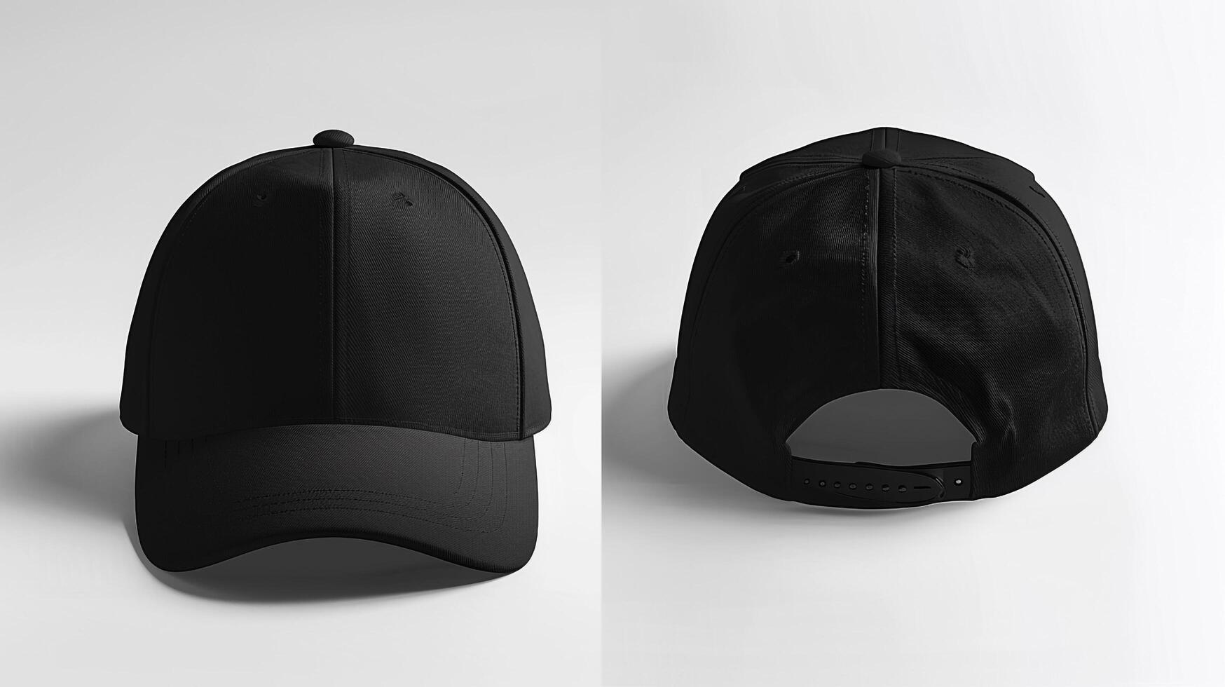 Black baseball cap on white background photo