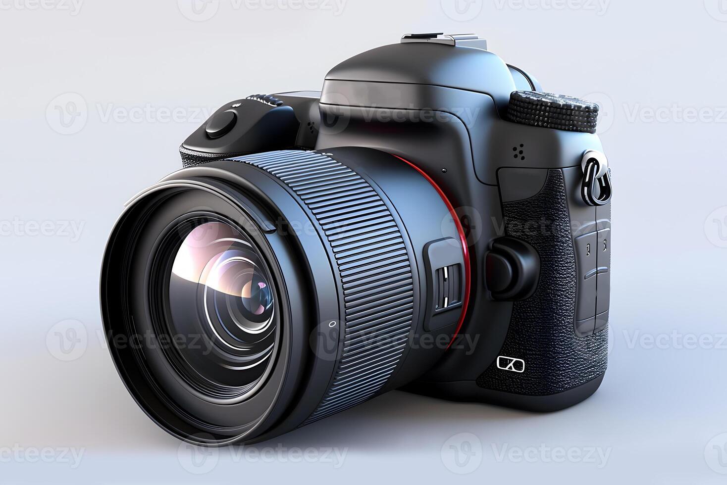 View of a Digital Black Camera on White Background photo