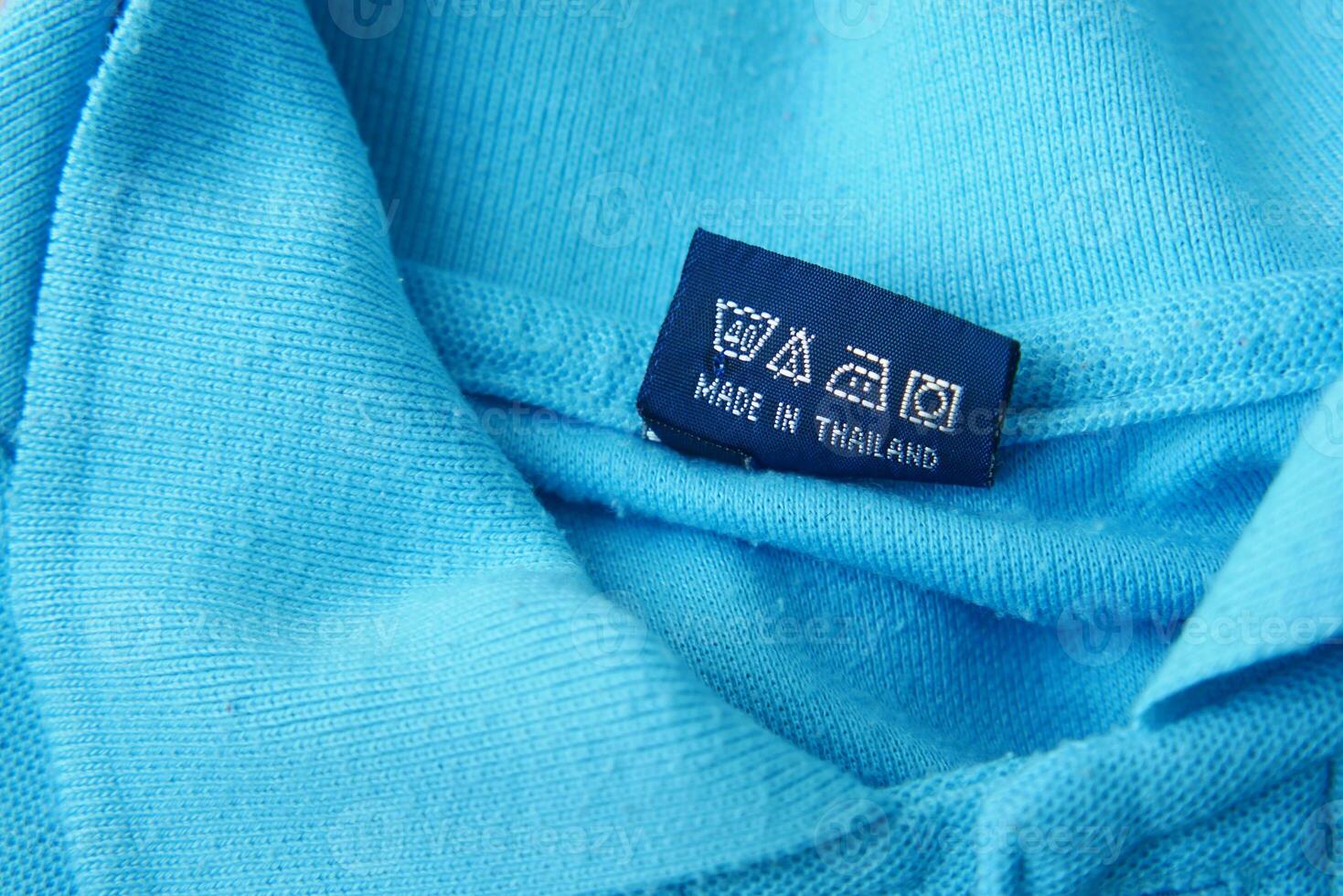 made in thiland label on a cloth photo