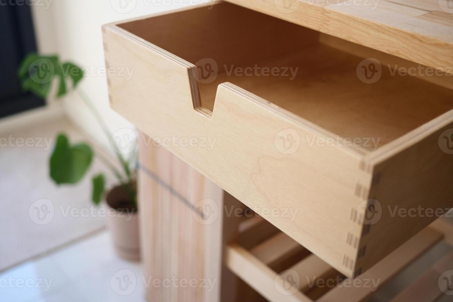 top view of a opened empty drawer photo