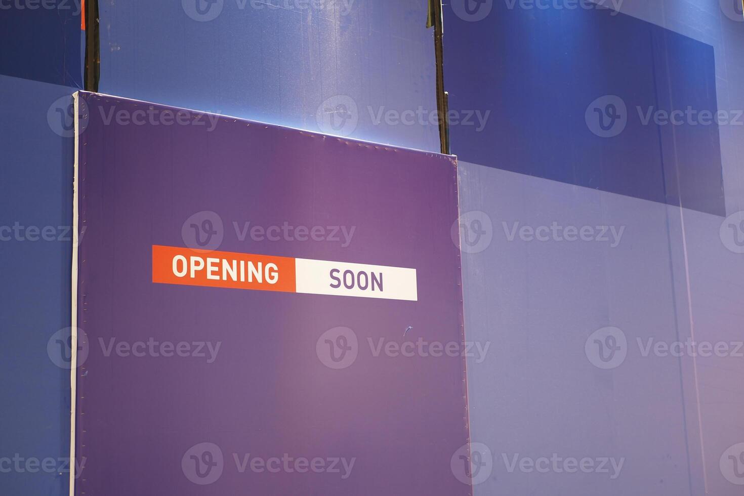 store opening soon sign on blue background , photo