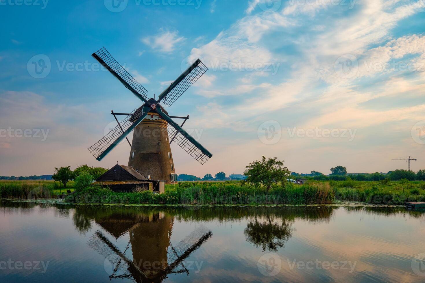 Windmills at Kinderdijk in Holland. Netherlands photo