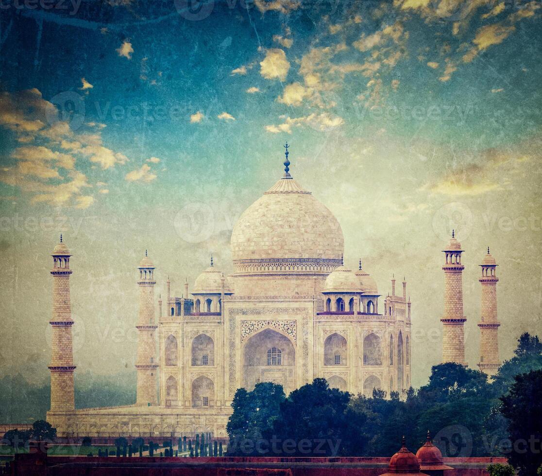 Taj Mahal on sunrise sunset, Agra, India photo