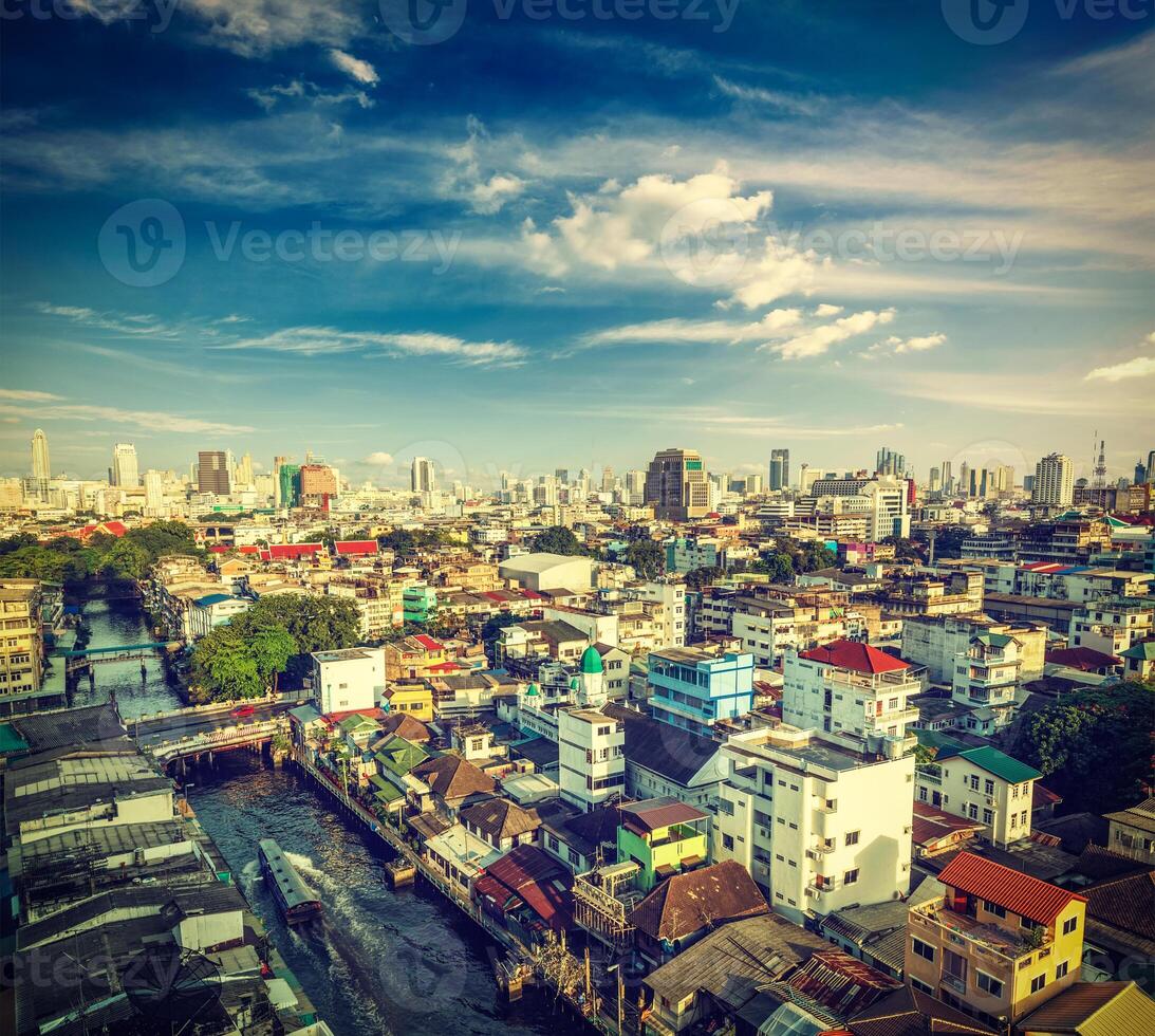 Aerial view of Bangkok in Thailand photo