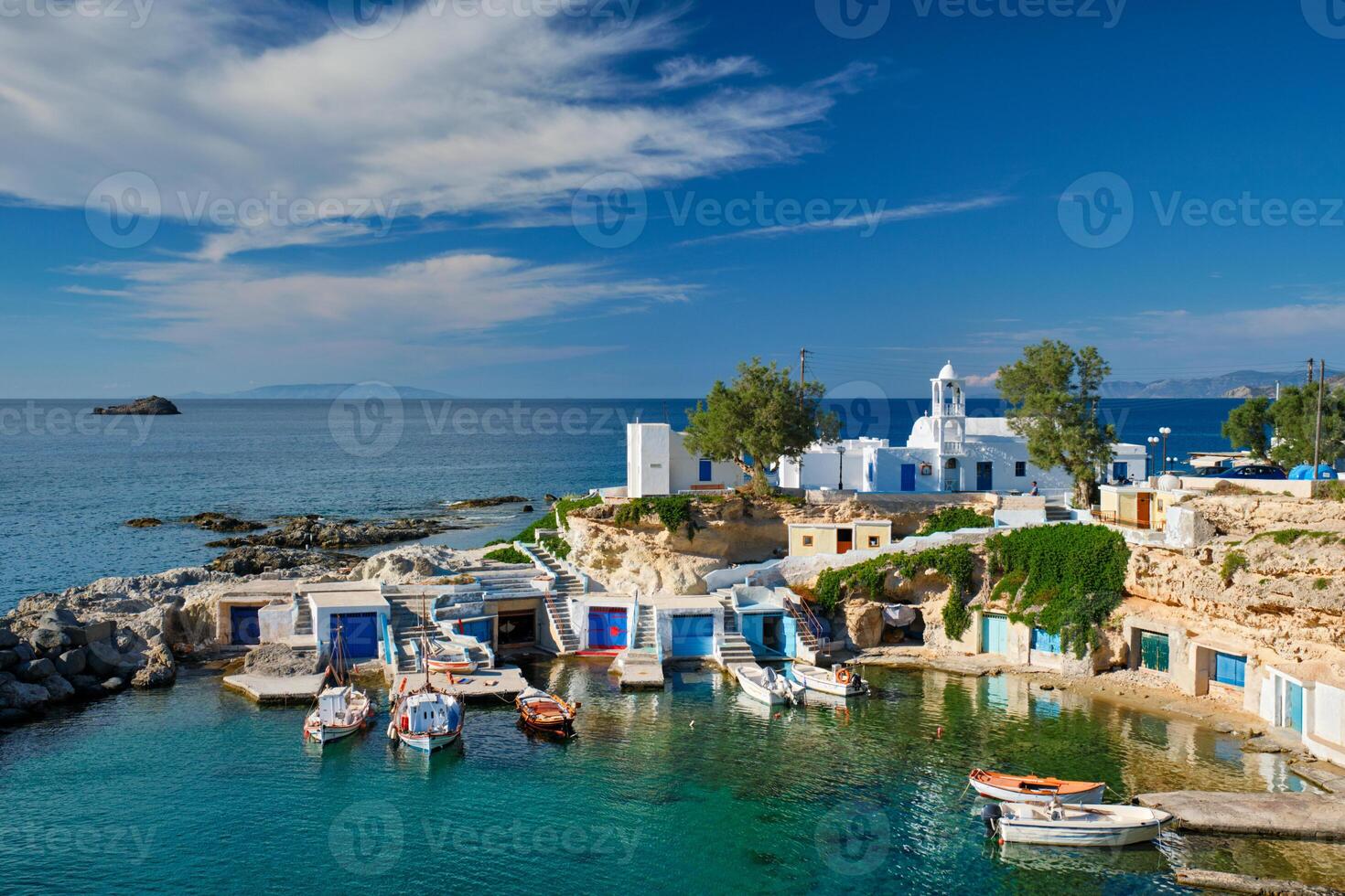 Mandrakia village in Milos island, Greece photo