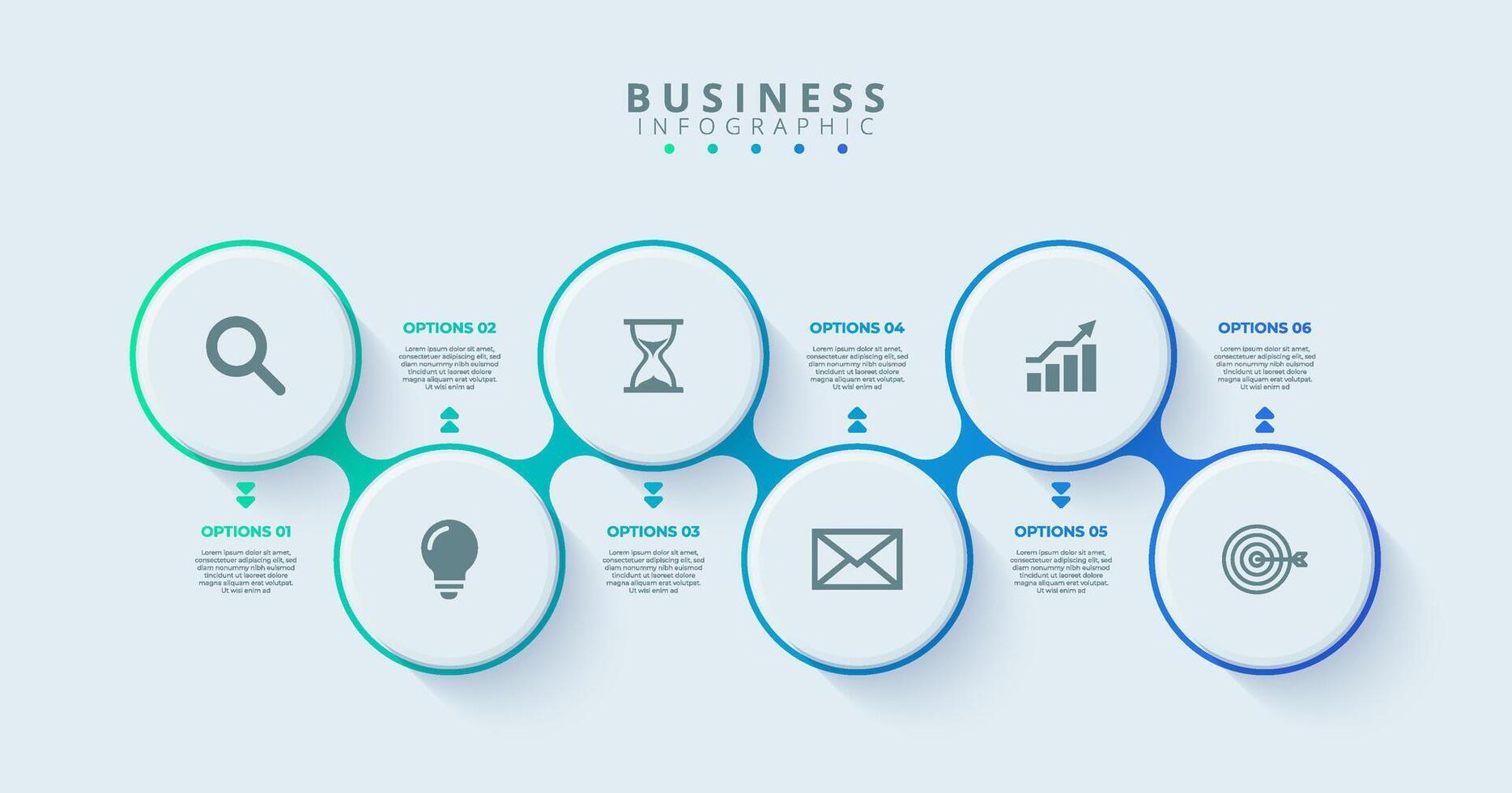Infographic thin line design with icons and 6 options or steps. Infographics for business concept. Can be used for presentations banner, workflow layout, process diagram, flow chart, info graph vector