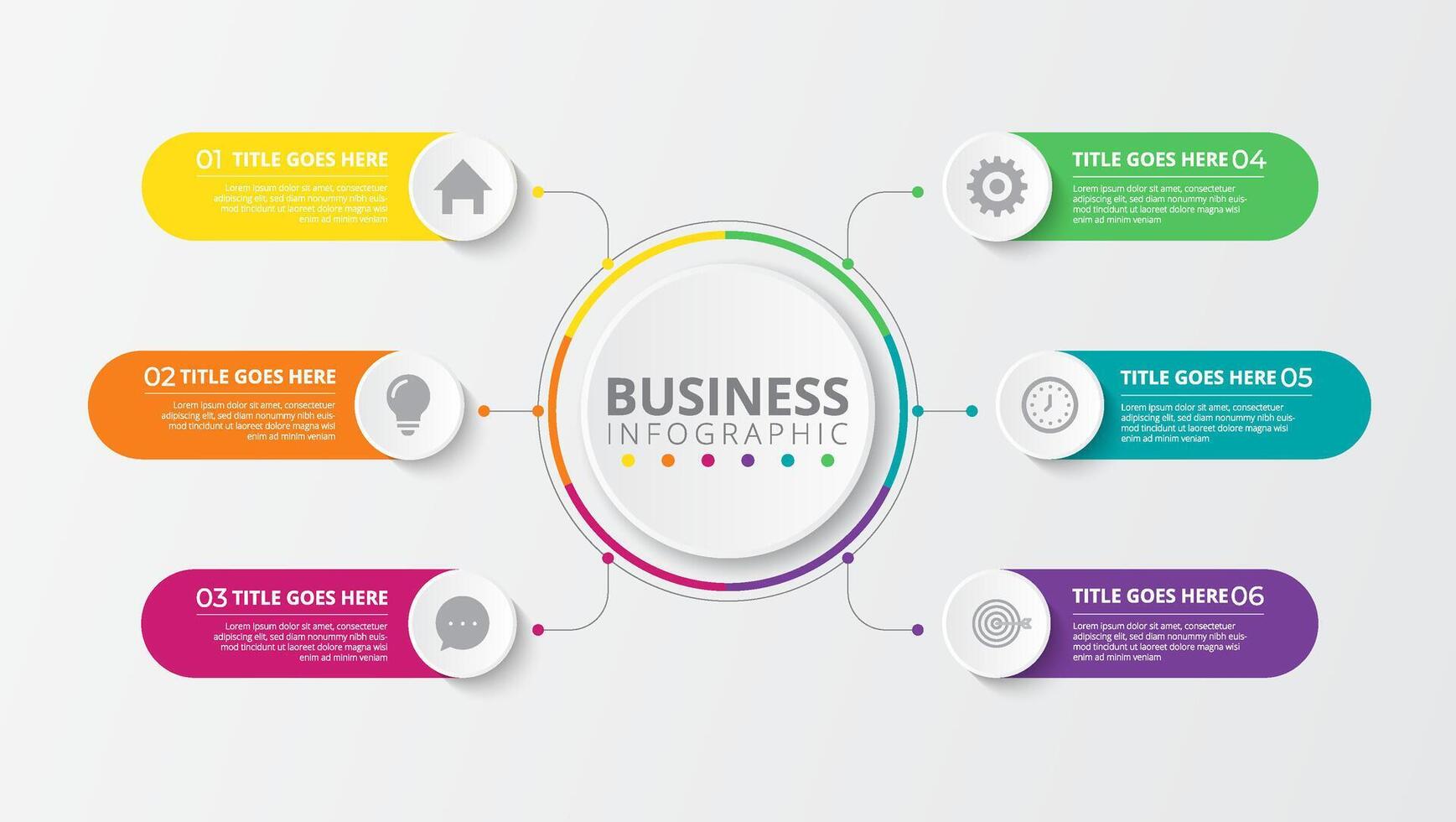 Infographic thin line design with icons and 6 options or steps. Infographics for business concept. Can be used for presentations banner, workflow layout, process diagram, flow chart, info graph vector