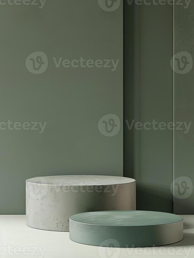 3D podium. Abstract minimal scene with geometrical forms. Design for product presentation. photo