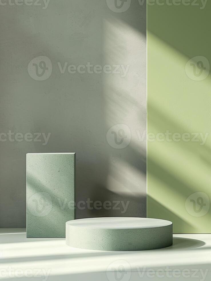 3D podium. Abstract minimal scene with geometrical forms. Design for product presentation. photo